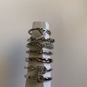 Full Tilt 6 Piece Silver Ring Set!